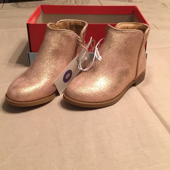 Cat Jack Toddler Girl Rose Gold Boots 